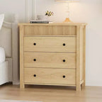 Commode pour chambre à coucher, table de chevet en bois, table d'appoint cannelée, meuble de rangement pour salon, couloir et entrée