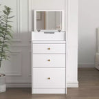 Coiffeuse avec miroir, petite coiffeuse avec compartiment de rangement, 2 tiroirs et tabouret dissimulé, coiffeuse moderne peu encombrante