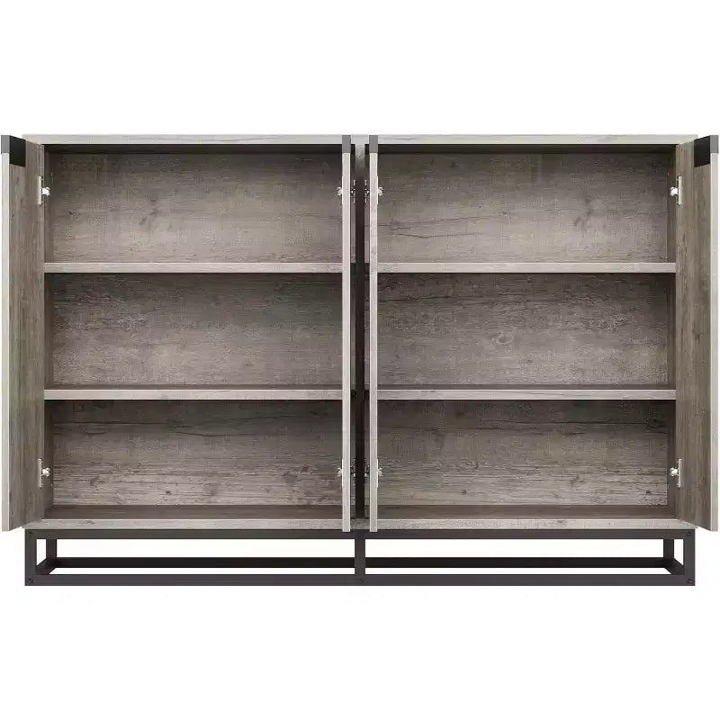 Buffet vaisselier de 140 cm, meuble d'appoint avec 4 portes et étagères réglables, meuble de rangement pour cuisine, salle à manger, entrée, salon