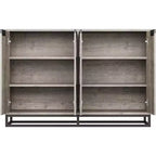 Buffet vaisselier de 140 cm, meuble d'appoint avec 4 portes et étagères réglables, meuble de rangement pour cuisine, salle à manger, entrée, salon
