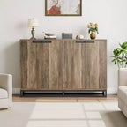 Buffet vaisselier de 140 cm, meuble d'appoint avec 4 portes et étagères réglables, meuble de rangement pour cuisine, salle à manger, entrée, salon