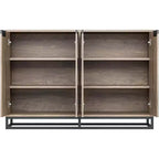 Buffet vaisselier de 140 cm, meuble d'appoint avec 4 portes et étagères réglables, meuble de rangement pour cuisine, salle à manger, entrée, salon