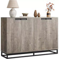 Buffet vaisselier de 140 cm, meuble d'appoint avec 4 portes et étagères réglables, meuble de rangement pour cuisine, salle à manger, entrée, salon