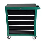 Servante d'atelier à 5 tiroirs avec roues, armoire de rangement portable en acier pour garage, atelier, entrepôt