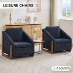 TUYOHW Fauteuil d'appoint moderne avec coussin et dossier en chenille, canapé simple avec cadre latéral en bois, fauteuils d'appoint pour salon, chambre à coucher