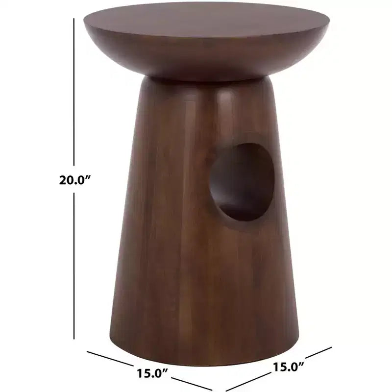 Table d'appoint ronde Zenon - ACC3260 - Marron foncé - Safavieh