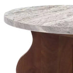 Table d'appoint Galih en marbre - ACC3754 - Gris/Marron - Safavieh