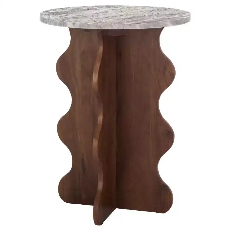 Table d'appoint Galih en marbre - ACC3754 - Gris/Marron - Safavieh