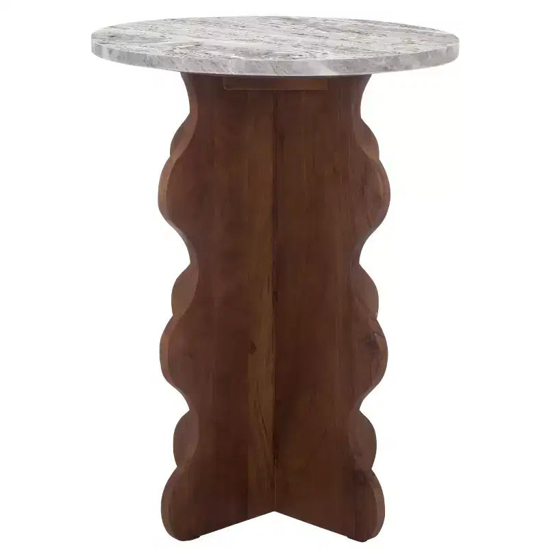 Table d'appoint Galih en marbre - ACC3754 - Gris/Marron - Safavieh