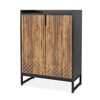 TUYOHW 5-Tier Modern Shoe Cabinet with Doors,Holds 20 Pairs Shoe Storage Organizer with Adjustable Shelves,Entryway Hallway Cabinet,Brown & Black