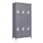 Casier métallique VIYET 72H à 6 portes, rangement en acier gris avec serrures indépendantes (pour employés/gymnases/bureaux/écoles)