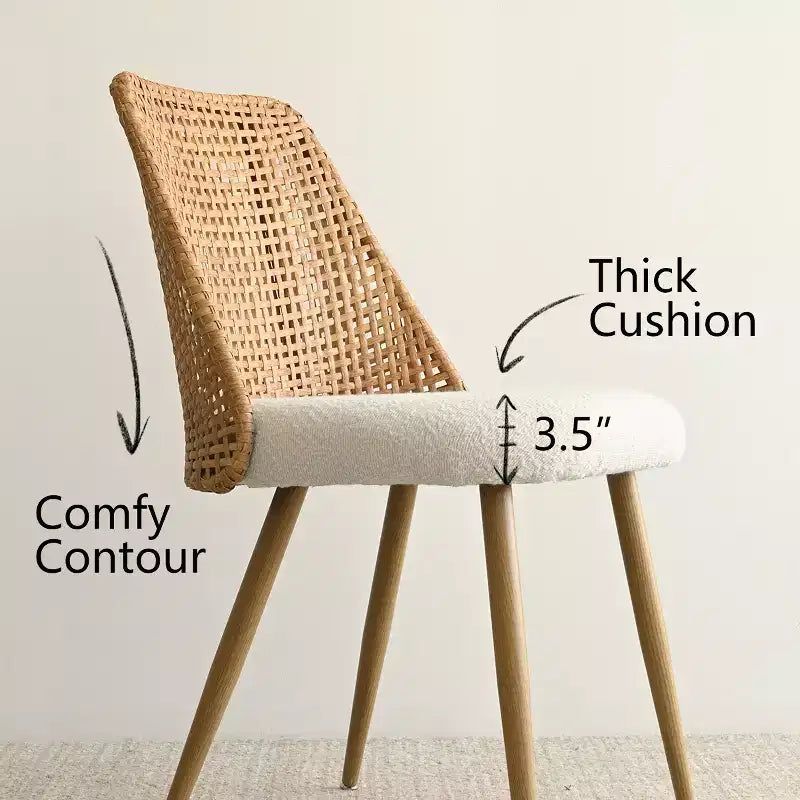Ensemble table à manger ronde pour 2, Table piédestal moderne de 89 cm et chaises de salle à manger rembourrées avec dossiers en rotin, parfait pour les petits espaces de salle à manger-Panipeachy