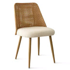 Ensemble table à manger ronde pour 2, Table piédestal moderne de 89 cm et chaises de salle à manger rembourrées avec dossiers en rotin, parfait pour les petits espaces de salle à manger-Panipeachy