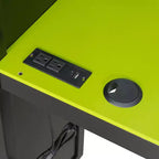 Lit mezzanine de jeu en L avec bureaux, lits superposés doubles avec lumières LED, ports USB, étagères de rangement, lit mezzanine d'angle en bois pour 2 personnes