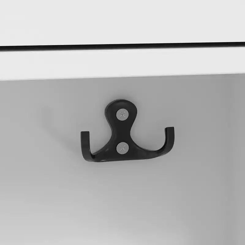 Meuble de salle de bain mural VECELO, Armoire de rangement de salle de bain peu encombrante avec étagères réglables et crochets pour salle de bain ou entrée, Blanc
