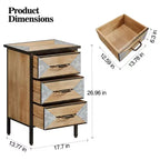 Meuble de Rangement en Bois pour Entrée, Commode 3 Tiroirs sur Pied pour Salon, Chambre, Couloir, Bureau, Salle de Bain, Cuisine