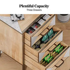 Meuble de Rangement en Bois pour Entrée, Commode 3 Tiroirs sur Pied pour Salon, Chambre, Couloir, Bureau, Salle de Bain, Cuisine