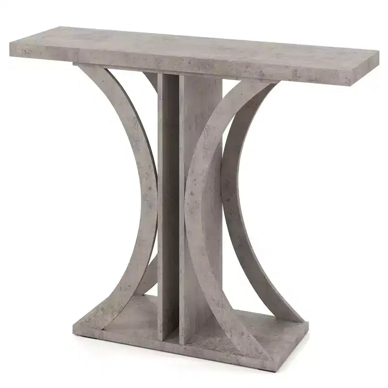 Console Costway, table d'entrée rectangulaire de 101,6 cm avec cadre géométrique pour salon, gris