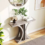 Console Costway, table d'entrée rectangulaire de 101,6 cm avec cadre géométrique pour salon, gris