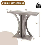 Console Costway, table d'entrée rectangulaire de 101,6 cm avec cadre géométrique pour salon, gris
