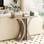 Console Costway, table d'entrée rectangulaire de 101,6 cm avec cadre géométrique pour salon, gris