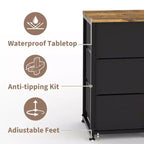 Commode à 11 tiroirs, Meuble TV pour téléviseur de 70 pouces, Meuble de rangement avec étagères ouvertes pour salon, chambre à coucher