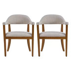 Christopher Knight Home Hoseok Chaises de salle à manger modernes en bois d'hévéa rembourrées avec accoudoirs (Lot de 2)