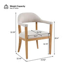 Christopher Knight Home Hoseok Chaises de salle à manger modernes en bois d'hévéa rembourrées avec accoudoirs (Lot de 2)