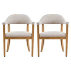 Christopher Knight Home Hoseok Chaises de salle à manger modernes en bois d'hévéa rembourrées avec accoudoirs (Lot de 2)