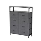MAYEERTY Commode en tissu à 8 tiroirs de 116,5 cm, Armoire de rangement haute avec étagère ouverte pour chambre à coucher ou placard
