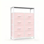MAYEERTY Commode en tissu à 8 tiroirs de 116,5 cm, Armoire de rangement haute avec étagère ouverte pour chambre à coucher ou placard