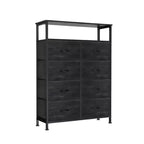 MAYEERTY Commode en tissu à 8 tiroirs de 116,5 cm, Armoire de rangement haute avec étagère ouverte pour chambre à coucher ou placard