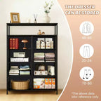 MAYEERTY Commode en tissu à 8 tiroirs de 116,5 cm, Armoire de rangement haute avec étagère ouverte pour chambre à coucher ou placard