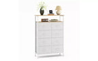 MAYEERTY Commode en tissu à 8 tiroirs de 116,5 cm, Armoire de rangement haute avec étagère ouverte pour chambre à coucher ou placard