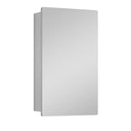 Armoire à pharmacie murale avec miroir, cadre en métal à coins arrondis, style moderne, pour salle de bain