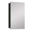 Armoire à pharmacie murale avec miroir, cadre en métal à coins arrondis, style moderne, pour salle de bain