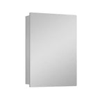 Armoire à pharmacie murale avec miroir, cadre en métal à coins arrondis, style moderne, pour salle de bain