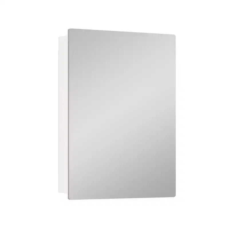 Armoire à pharmacie murale avec miroir, cadre en métal à coins arrondis, style moderne, pour salle de bain