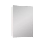 Armoire à pharmacie murale avec miroir, cadre en métal à coins arrondis, style moderne, pour salle de bain