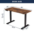 NAYSAYE Bureau Debout Réglable en Hauteur Table de Travail Assise/Debout Table d'appoint pour Bureau à Domicile Espace de Travail, Marron, 48*24*45