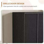 Meuble à chaussures | Rangement à chaussures moderne et cannelé pour entrée | 80x35x105 cm | Panneaux de particules/MDF | Étagères et portes réglables