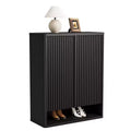 Shoe Cabinet  Modern Fluted Entryway Shoe Storage  31.5x13.8x41.3 Particleboard/MDF  Adjustable Shelves & Doors