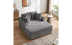 Fauteuil de salon surdimensionné 64 - Canapé-lit sans armature en velours côtelé avec coussins et porte-gobelets, canapé-lit confortable à assise profonde