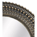Miroir mural rond décoratif en bois sculpté Aurelia GDFStudio