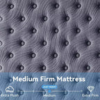 Matelas Sailvan en boîte, matelas hybride de 12 pouces avec mousse à mémoire de forme infusée de gel rafraîchissant et ressorts ensachés, fermeté moyenne, gris