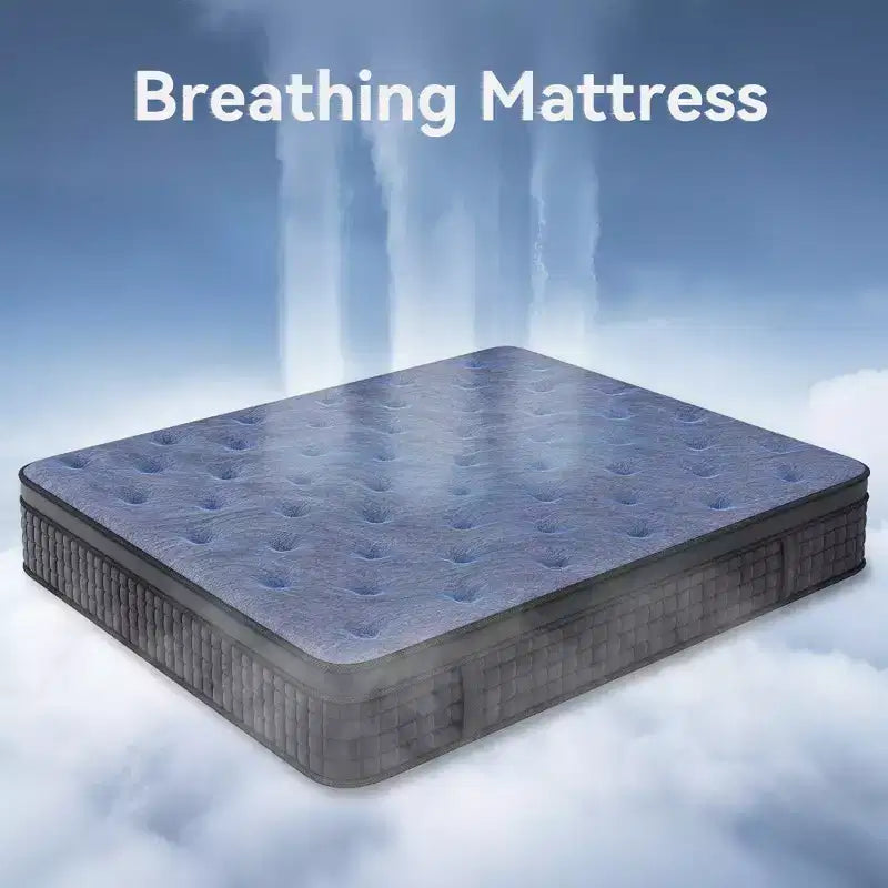 Matelas Sailvan en boîte, matelas hybride de 12 pouces avec mousse à mémoire de forme infusée de gel rafraîchissant et ressorts ensachés, fermeté moyenne, gris