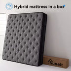 Matelas Sailvan en boîte, matelas hybride de 12 pouces avec mousse à mémoire de forme infusée de gel rafraîchissant et ressorts ensachés, fermeté moyenne, gris