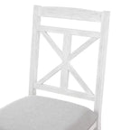 Ensemble de salle à manger rond extensible de style rustique pour 4 personnes, ensemble table et 4 chaises de salle à manger rembourrées pour salle à manger