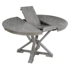 Ensemble de salle à manger rond extensible de style rustique pour 4 personnes, ensemble table et 4 chaises de salle à manger rembourrées pour salle à manger