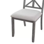 Ensemble de salle à manger rond extensible de style rustique pour 4 personnes, ensemble table et 4 chaises de salle à manger rembourrées pour salle à manger